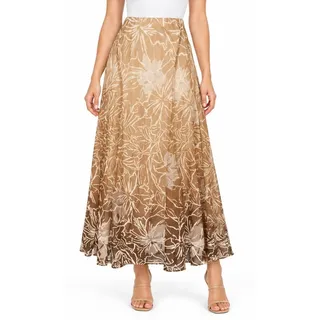 Photo of Coldwater Creek Brown Ombre Floral Maxi Skirt NWT Size Petite X-Small