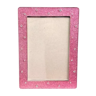 Photo of Pink Glitter Rhinestone Picture Frame 3.5x5.5 Barbiecore Bejeweled 2-Way