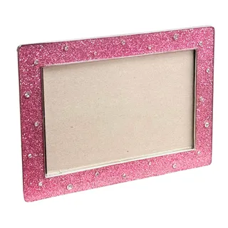 Photo of Pink Glitter Rhinestone Picture Frame 3.5x5.5 Barbiecore Bejeweled 2-Way