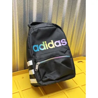 Photo of Adidas Insulated Lunch Bag Black Rainbow Logo Mini Backpack Cooler Used