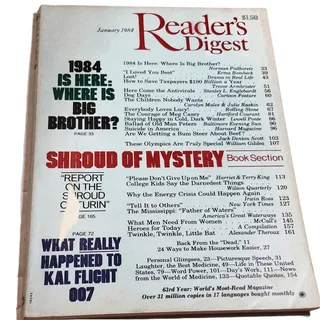 Photo of Reader's Digest January 1984 Vintage Magazine KAL 007 Back Issue Collectible