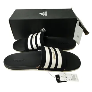 Photo of adidas Adilette Comfort Slides Black White, Men's Size 18, Unisex, Sandals