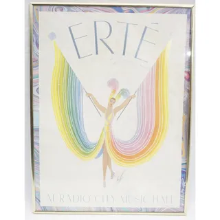 Photo of Erte at Radio City Music Hall Show Poster, Hand Signed, Framed