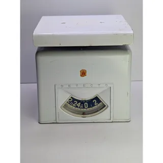 Photo of Vintage Detecto 25 lb Metal Kitchen Countertop Scale White USA Farmhouse Decor