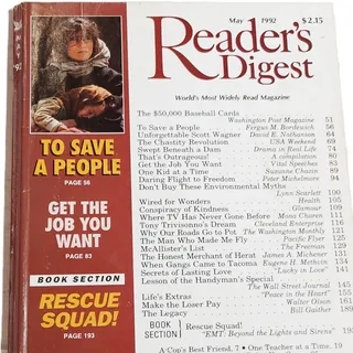 Photo of Reader's Digest May 1992 - To Save a People / Rescue Squad! Vintage Magazine