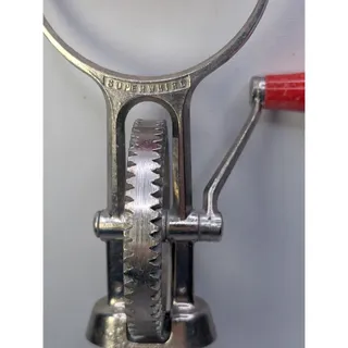 Photo of Superwhirl Egg Beater Hand Crank Mixer Red Wood Handles Rotary Kitchen Utensil