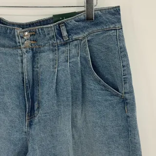 Photo of Wild Fable highest rise A line shorts blue medium wash denim size 18 NEW 34"