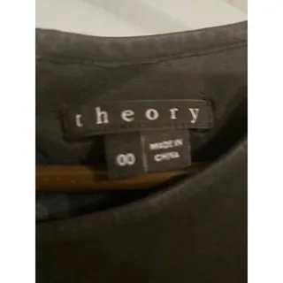 Photo of Theory Black Sleeveless Dress with Leather Bodice Size 00
