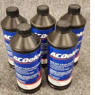 Photo of Lot of 5 ACDelco DOT 3 Brake Clutch Fluid 19353126 10-4110 Sealed 1 Pint Each