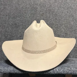 Photo of Vintage Express Riders Cowboy Hat Western Cream 100% Wool Felt 6 7/8 Adjustable