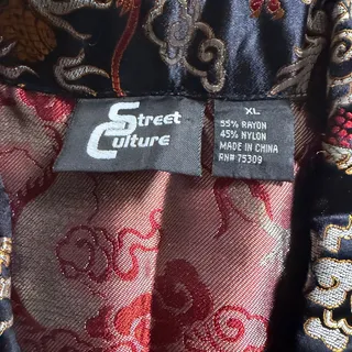 Photo of Y2K Street Culture Dragon Camp Shirt Rayon Nylon Black XL