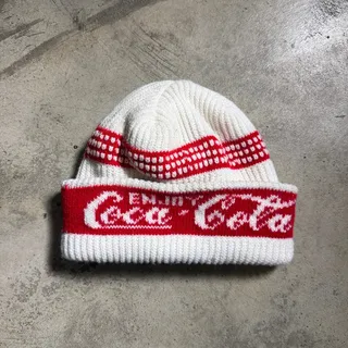 Photo of 80s Coca Cola Promo Knit Beanie Enjoy Logo Red White One Size