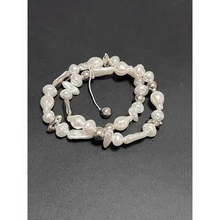 Photo of J. Jill White and Metallic Gray Baroque Pearl Stretch Bracelet Set NWT