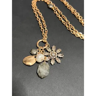 Photo of J. Jill Crystalized Flower Cluster Necklace In Goldtone Multi NWT