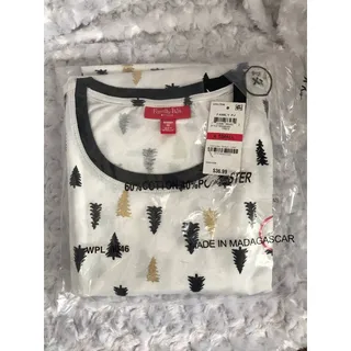 Photo of Family PJ's Macys Women's PJ Set White, Black Gold Long Sleeve Size XS NWT