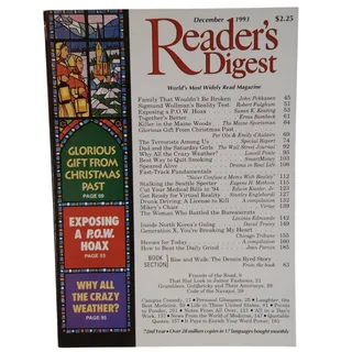 Photo of Reader's Digest December 1993 Vintage Christmas Stained Glass Magazine