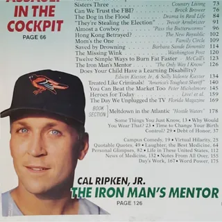 Photo of Reader's Digest August 1997 Cal Ripken Jr. Iron Man's Mentor Vintage Magazine