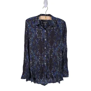 Photo of Fifteen Twenty Womens Abstract Button Up Top Size S Blue Y2K Indie Sleaze Artsy