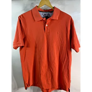 Photo of Men’s IZOD Heritage Orange Logo Polo Casual Work Short Sleeve Shirt Men's Large