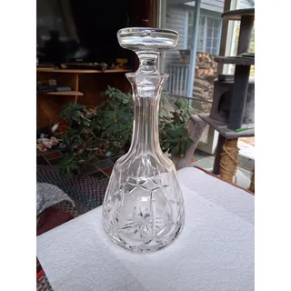 Photo of Vtg 11 inch Atlantis Cut Crystal Decanter W/ Stopper (3283)