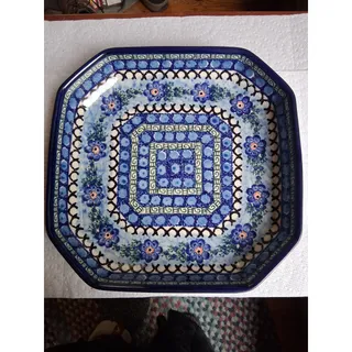 Photo of Vtg Boleslawlec Polish Octagonal 10.5 " Baking Dish (3284)