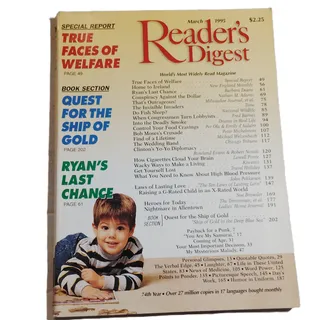 Photo of Reader's Digest Magazine March 1995 Ship of Gold Vintage Back Issue