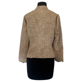 Photo of Peter Som White and Brown Cape Style Tweed Jacket - Size 8