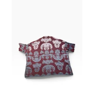 Photo of Marla Wynne Cardigan Womens JP M Burgundy Gray Jacquard Open Front Kimono Pockets