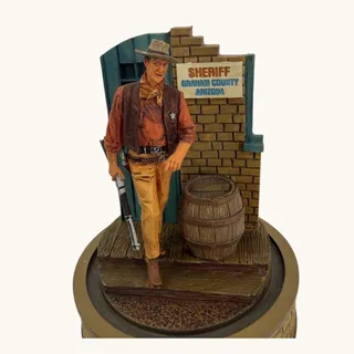 Photo of John Wayne Limited Edition Sheriff Figurine Hand Painted Western Glass Dome