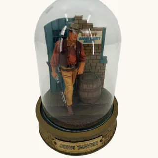 Photo of John Wayne Limited Edition Sheriff Figurine Hand Painted Western Glass Dome