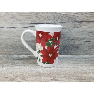 Photo of Royal Norfolk Poinsettia Merry Christmas Coffee Mug 10 oz Holiday Floral