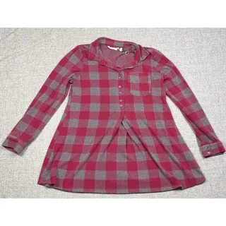 Photo of Soft Surroundings Mad About Plaid Tunic Womens M Red Gray Buffalo Check Knit