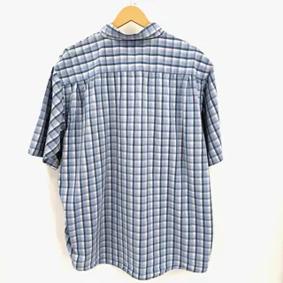 Photo of Wrangler Men's XXL Blue Black Plaid S/S Button Down Shirt Regular Fit Western