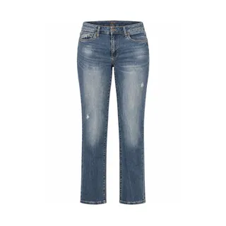 Photo of KUT from the Kloth Size 4 Straight Leg Jeans Blue Denim Distressed Mid Rise