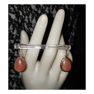 Photo of Victorian Style Coral Beaded Necklace Set Boho Cottagecore Y2K