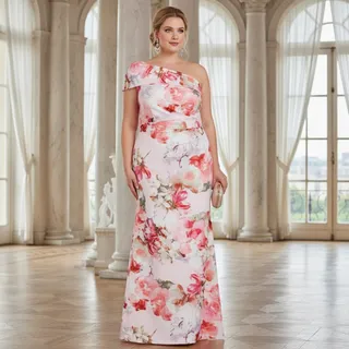 Photo of Eliza J Women’s One‑Shoulder Floral Gown – Size 22W – New With Tags