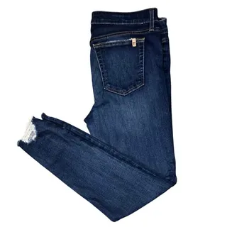 Photo of Joe's Jeans Women's 32x27 Dark Wash Skinny Jeans Distressed Raw Hem Ankle Denim