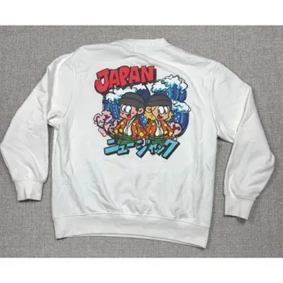 Photo of New Jack ATC Sweatshirt Mens L White Japan Cartoon Back Graphic Crewneck