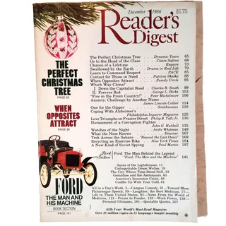 Photo of Reader's Digest December 1986 Vintage, One for the Gipper, Ford, Christmas Trees