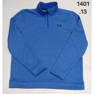 Photo of Under Armour (Large) Blue Loose Fit Mock Neck Zip Pullover 