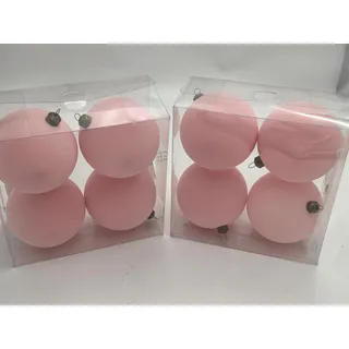 Photo of Ashland Pink Flocked Shatterproof Christmas Ball Ornaments 3.8" Set of 8