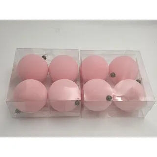 Photo of Ashland Pink Flocked Shatterproof Christmas Ball Ornaments 3.8" Set of 8