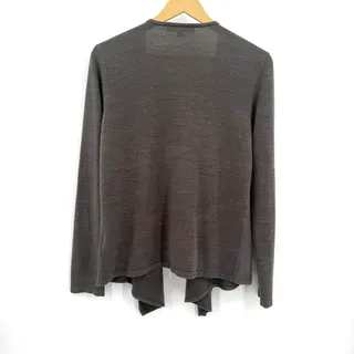 Photo of Company Ellen Tracy Waterfall Cardigan Sweater Large Gray Open Front Layering