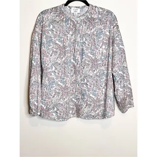 Photo of J.CREW x LIBERTY Floral Paisley Print Button Up Blouse Size Medium Preppy Chic