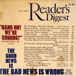 Photo of Reader's Digest April 1984 Vintage Magazine Al Bertram Farm Cover Art