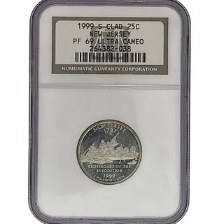 Photo of 1999-S New Jersey State Quarter 25c NGC PF 69 ULTRA CAMEO Clad Proof US Coin Slab
