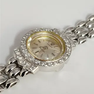 Photo of Vintage Rolex Precision 2604-9 18K White Gold Diamond Ladies Watch- Serviced