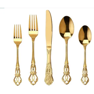 Photo of Gold Stainless Steel 20pc Flatware, Anti-rust Stainless Steel 4ea