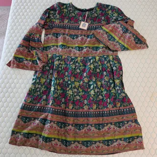 Photo of Bell by Alicia Bell Floral Border Print Bell Sleeve Dress Size S NWT