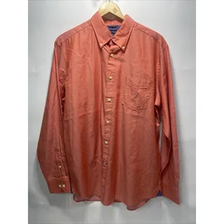 Photo of Nautica Casual Long Sleeve Button Down Red Linen Shirt Men's Size Large 42-44 